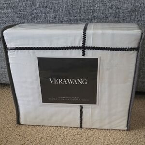 Vera Wang White Duvet Cover with Black Trim Accent